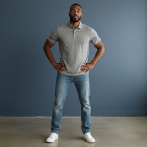 tasc Performance Men's Heathered Gray‎ Short Sleeve Polo Shirt Size S